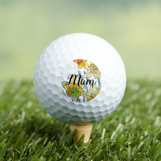 Daffodil Waterverf Bloemkunst Verjaardag Mum Golf Golfballen (Insitu Shirt)