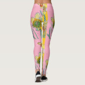 Daffodil Waterverf Bloemroze Leggings (Achterkant)