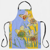 Daffodil Waterverf Bloer Lavender floral Apron Schort (Voorkant)