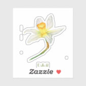 Daffodil waterverf Custom-Cut Vinyl Sticker (Vel)