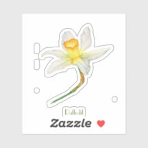 Daffodil waterverf Custom-Cut Vinyl Sticker