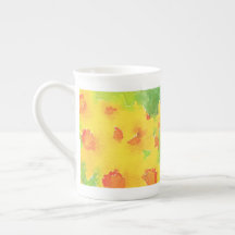 Daffodil waterverf floral Bone China Mok