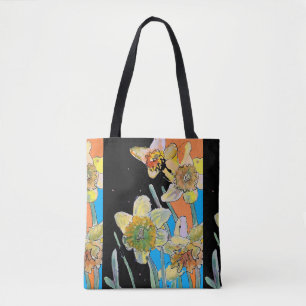 Daffodil Waterverf floral Dames Art Canvas tas