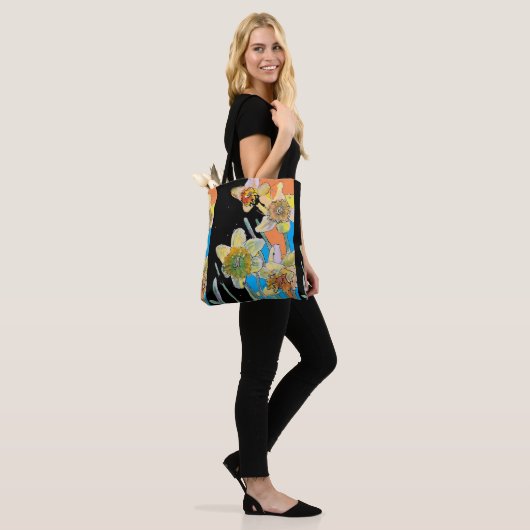 Daffodil Waterverf floral Dames Art Canvas tas (Op model)