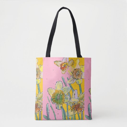 Daffodil Waterverf floral Dames Art Canvas tas (Voorkant)