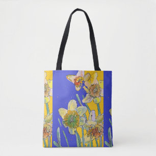 Daffodil Waterverf floral Dames Art Canvas tas