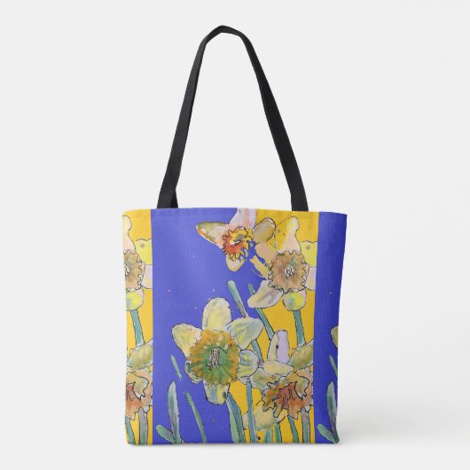 Daffodil Waterverf floral Dames Art Canvas tas (Achterkant)
