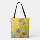 Daffodil Waterverf floral Dames Art Canvas tas (Achterkant)