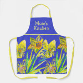 Daffodil Waterverf Flower Abstract Yellow Blue Schort (Voorkant)