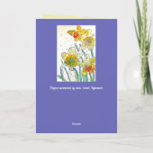 Daffodil Waterverf Flower Floral Moederdag Kaart (Achterkant)