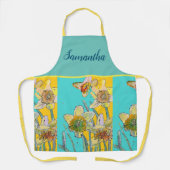 Daffodil Waterverf Flower Yellow Green Spring Schort (Voorkant)