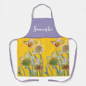 Daffodil Waterverf Flower Yellow Lila Spring Schort (Voorkant)