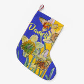 Daffodil Waterverf Flowers Floral Name Stocking Kleine Kerstsok (Voorkant (Hangend))