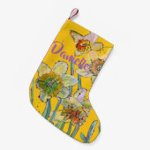 Daffodil Waterverf Flowers Floral Name Stocking Kleine Kerstsok (Voorkant (Hangend))