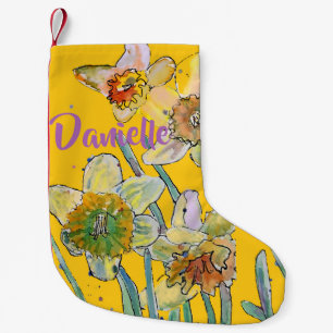 Daffodil Waterverf Flowers Floral Name Stocking Kleine Kerstsok