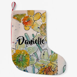 Daffodil Waterverf Flowers Floral Name Stocking Kleine Kerstsok