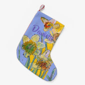 Daffodil Waterverf Flowers Floral Name Stocking Kleine Kerstsok (Voorkant (Hangend))