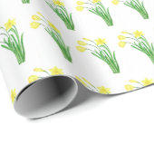 Daffodil Waterverf Geel Bloementuin  Cadeaupapier (Rol Hoek)