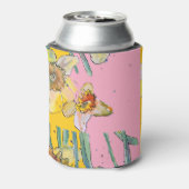 Daffodil Waterverf Geel Roze floreel Blikjeskoeler (Blikje Achterkant)