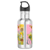 Daffodil Waterverf Geel Roze floreel Waterfles (Achterkant)