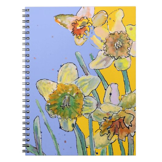 Daffodil Waterverf Journal Floral-laptop Notitieboek (Voorkant)