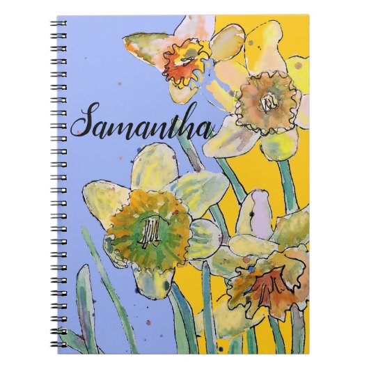 Daffodil Waterverf Journal Floral Womans Notitiebo Notitieboek (Voorkant)
