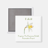 Daffodil waterverf met de bloemenbetekenis magneet (Voorkant / Achterkant)