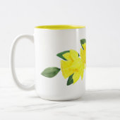 Daffodil Waterverf Two-Tone Mok, 15 oz Tweekleurige Koffiemok (Links)