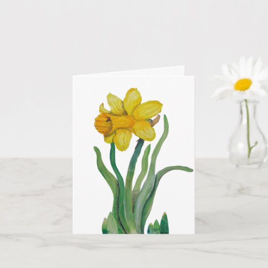 Daffodil waterverf wenskaart blanco kaart (Kleine Plant)