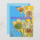 Daffodil Waterverf Yellow Spring Flower Art-kaart Briefkaart (Voorkant / Achterkant)