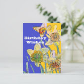 Daffodil Waterverf Yellow Spring Flower Art-kaart Briefkaart (Staand voorkant)