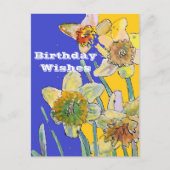 Daffodil Waterverf Yellow Spring Flower Art-kaart Briefkaart (Voorkant)