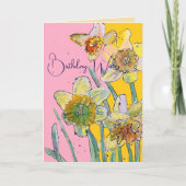 Daffodil Waterverf Yellow Spring Flower Art-kaart Kaart (Voorkant)