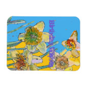 Daffodil Waterverf Yellow Spring Flower Art-kaart Magneet (Horizontaal)