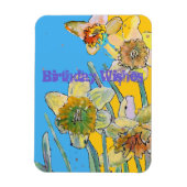 Daffodil Waterverf Yellow Spring Flower Art-kaart Magneet (Verticaal)