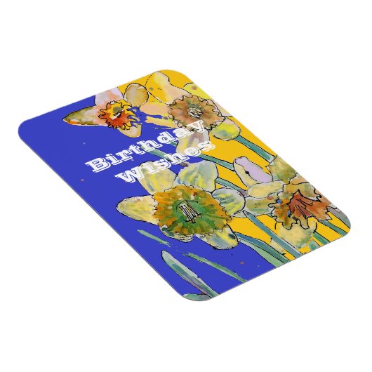 Daffodil Waterverf Yellow Spring Flower Art-kaart Magneet (Rechterzijde)