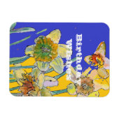 Daffodil Waterverf Yellow Spring Flower Art-kaart Magneet (Horizontaal)