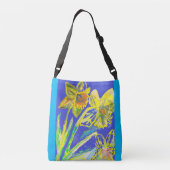 Daffodil Waterverf Zittingsbloem Crossbody Tas (Achterkant)