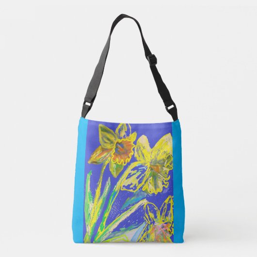 Daffodil Waterverf Zittingsbloem Crossbody Tas (Achterkant)