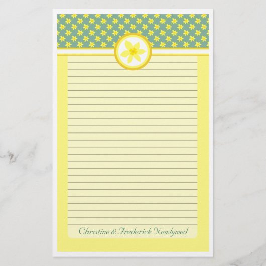 Daffodil Wedding, briefpapier (Voorkant)