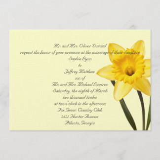 Daffodil Wedding Invitation Kaart
