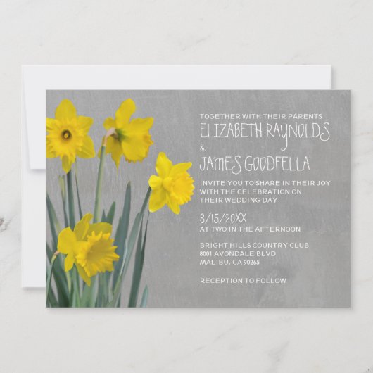 Daffodil Wedding Invitations Kaart (Voorkant)