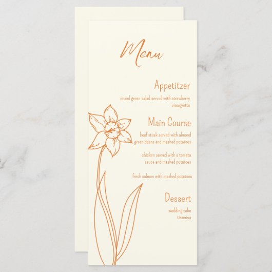 Daffodil Wedding Menu (Voorkant / Achterkant)