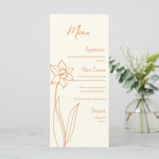 Daffodil Wedding Menu (Staand voorkant)