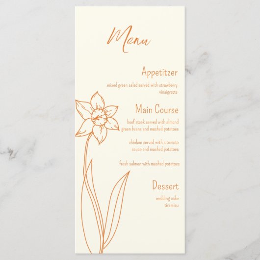 Daffodil Wedding Menu (Voorkant)