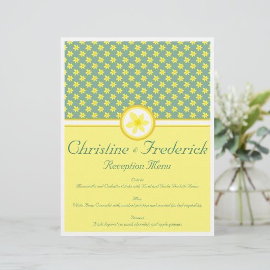 Daffodil Wedding, menu en programma flyers (Staand voorkant)