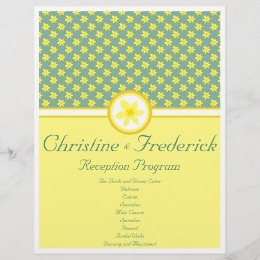 Daffodil Wedding, menu en programma flyers (Achterkant)