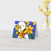 Daffodil Westie Blank Note Kaart (Gele Bloem)