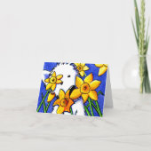 Daffodil Westie Blank Note Kaart (Voorkant)