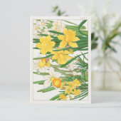 Daffodil Woodblock Schilderen door Tanigami Kônan Kaart (Staand voorkant)